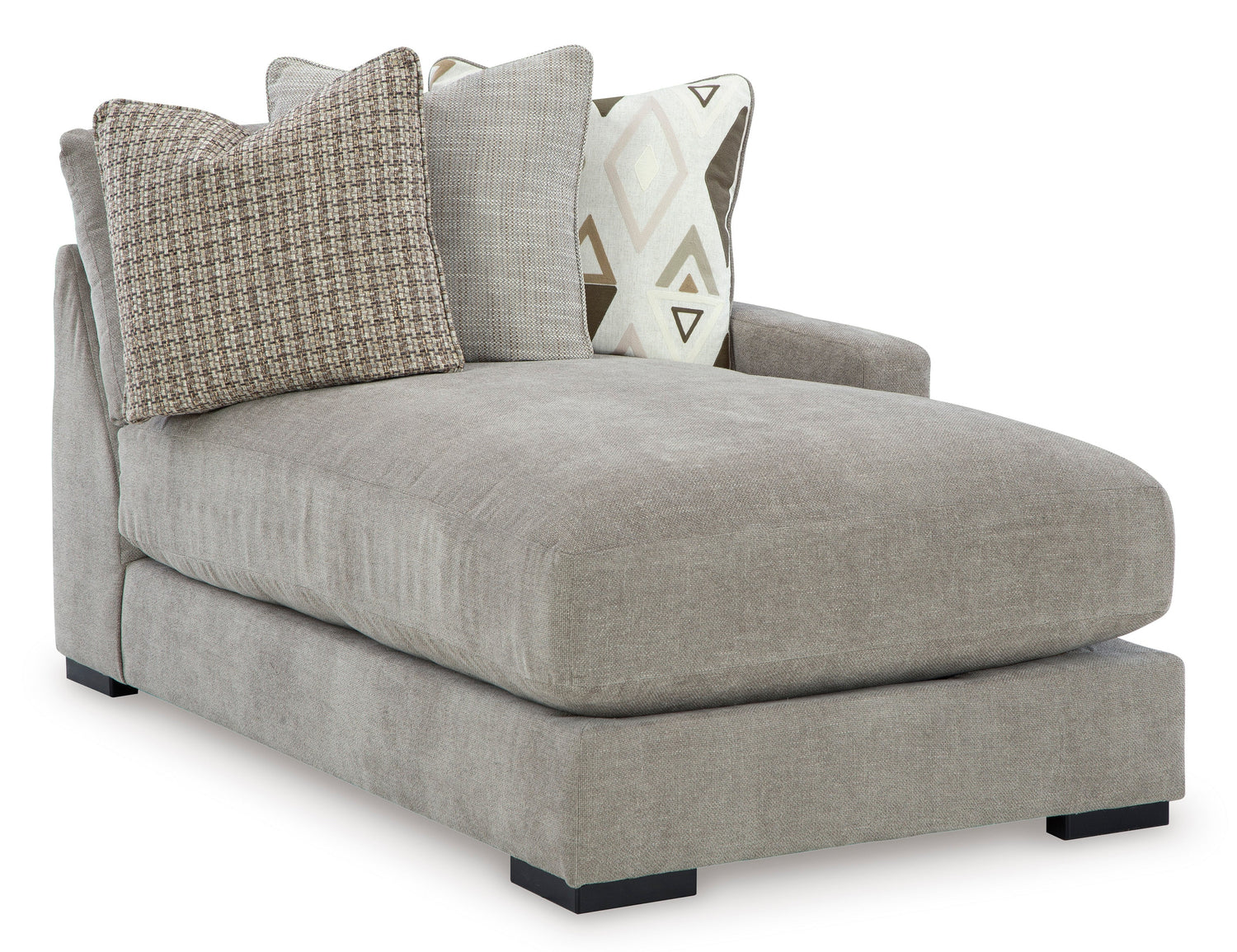 Aslan Court 6-Piece Sectional with Ottoman in Pebble from Ashley - Luna Furniture