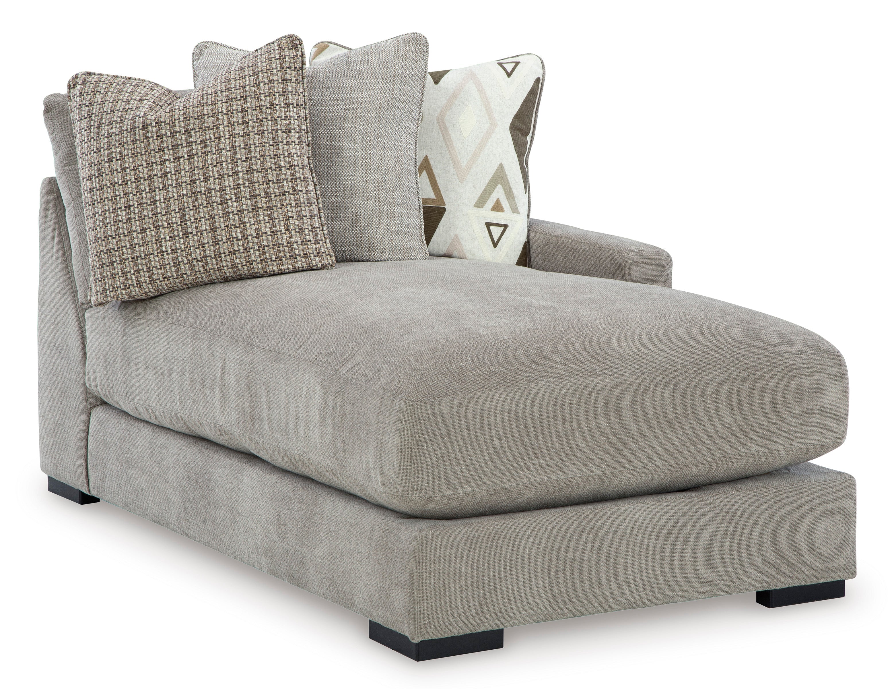 Aslan Court 6-Piece Sectional with Ottoman in Pebble from Ashley - Luna Furniture