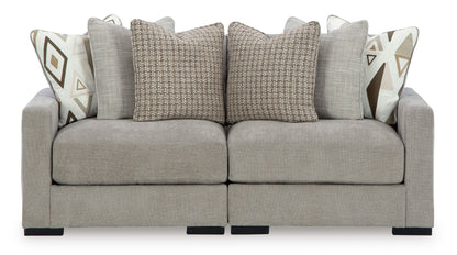 Aslan Court Pebble 2-Piece Loveseat Sectional from Ashley - Luna Furniture