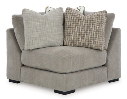 Aslan Court 6-Piece Sectional with Ottoman in Pebble from Ashley - Luna Furniture