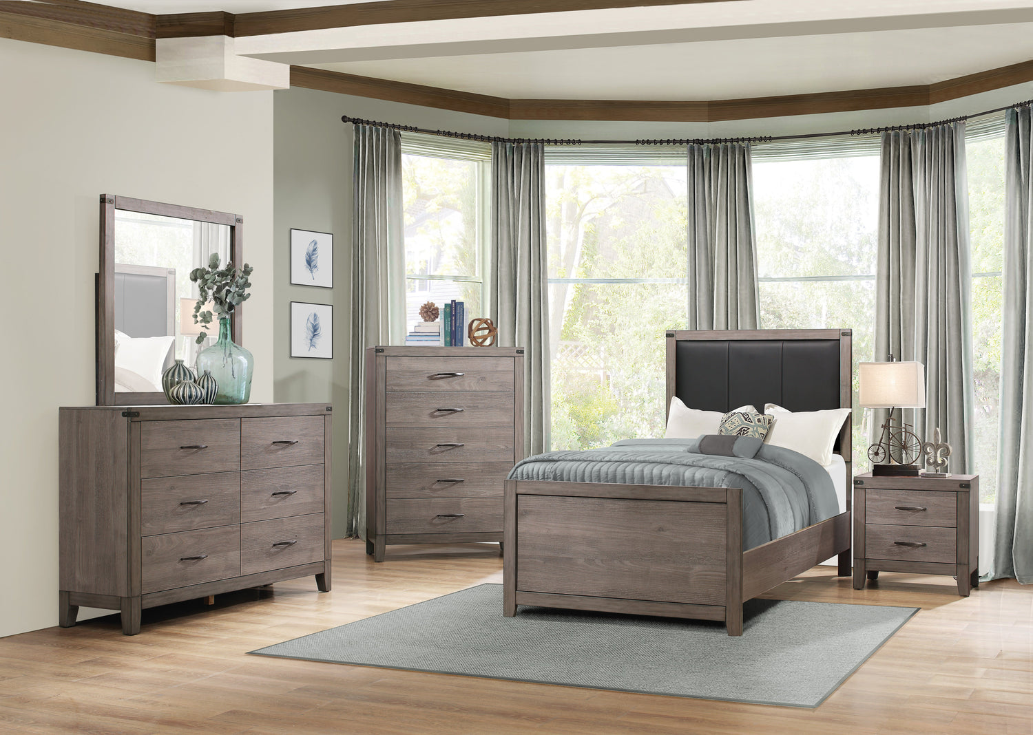 Woodrow Brownish Gray Panel Youth Bedroom Set from Homelegance - Luna Furniture