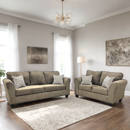 210 BROWN - 2PC Sofa and Loveseat Set - 210 Brown