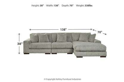 Lindyn Fog 3-Piece Sectional and Chair -  Ashley - Luna Furniture