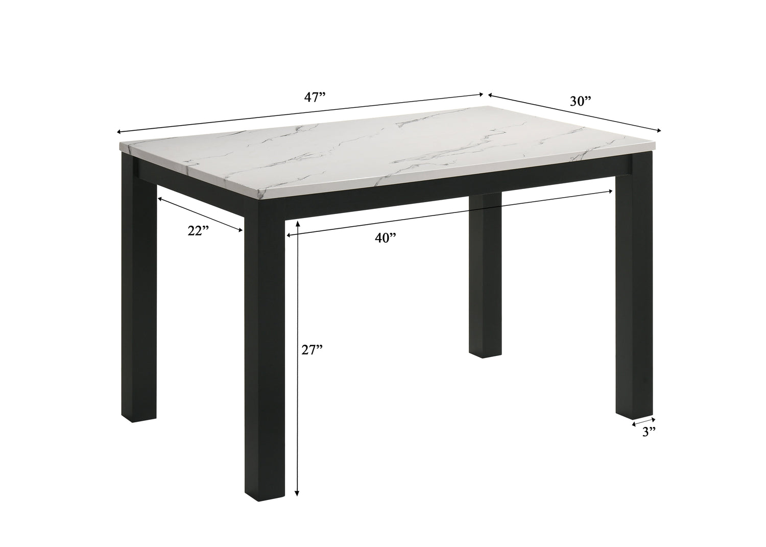 Resia Black/White Dining Set from Crown Mark - Luna Furniture