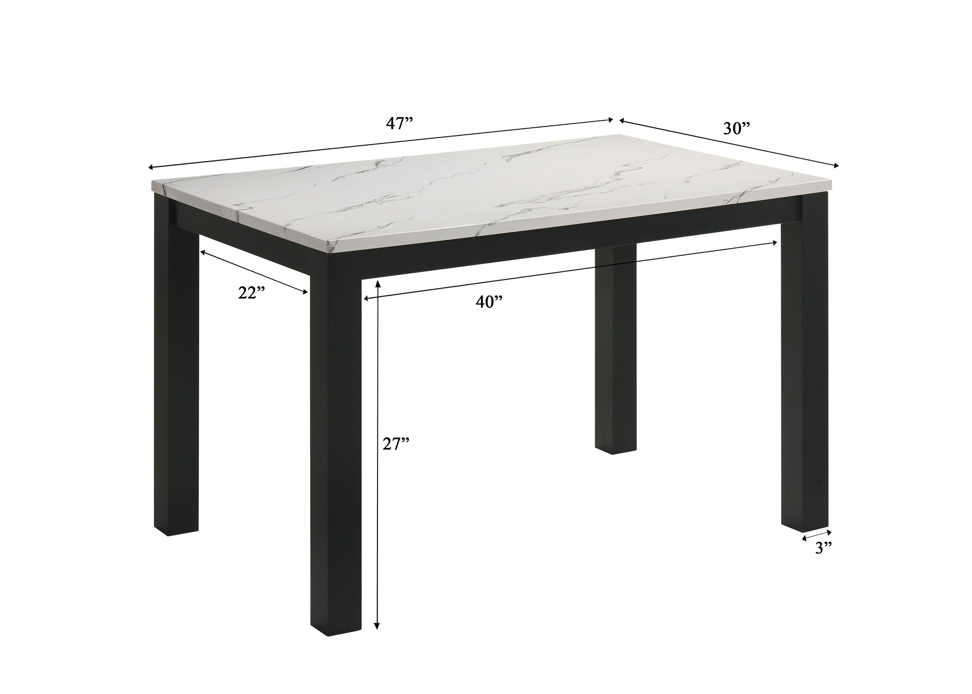 Resia Black/White Dining Set from Crown Mark - Luna Furniture