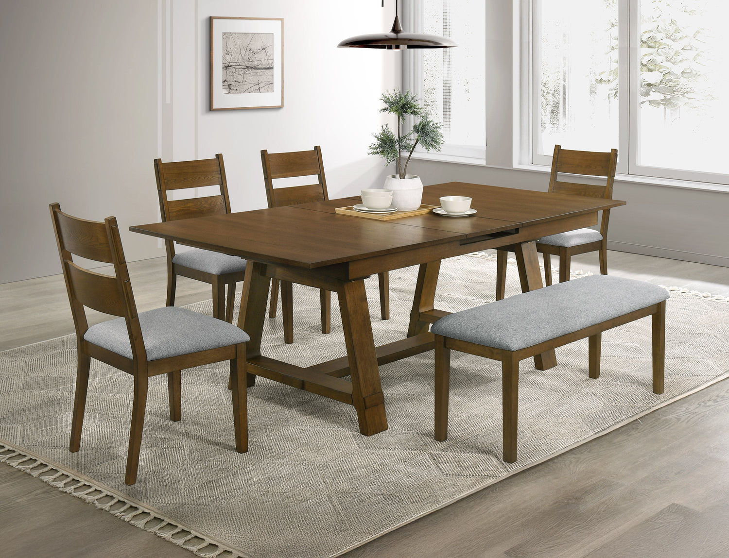 Everly Brown Dining Set from Crown Mark - Luna Furniture