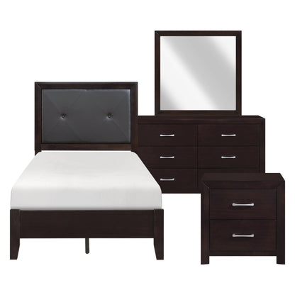 Edina Espresso Upholstered Youth Bedroom Set