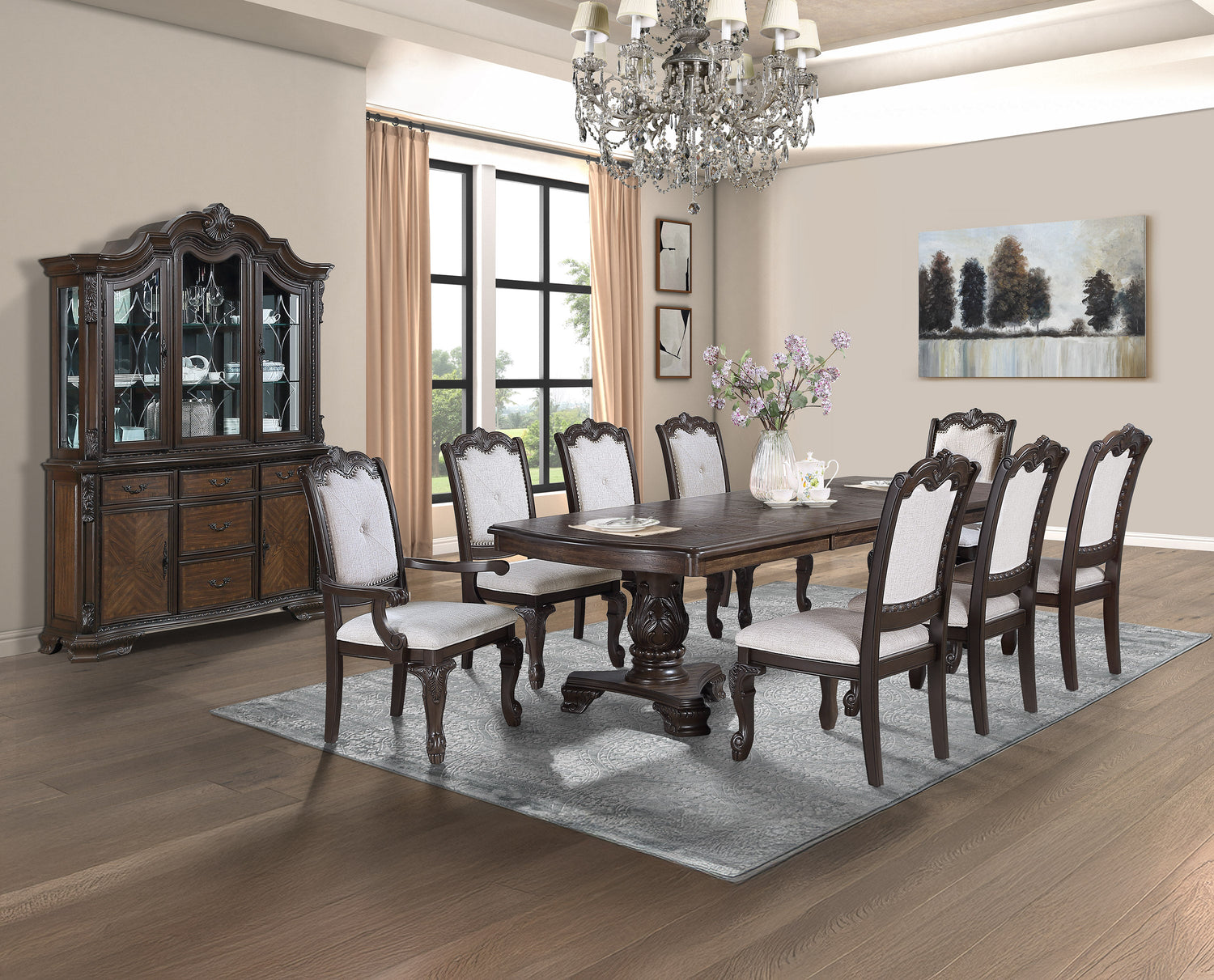 Kiera Coffee Brown Formal Extendable Dining Table from Crown Mark - Luna Furniture