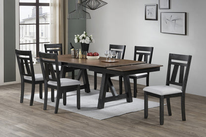 Maribelle Wheat Charcoal Extendable Dining Set from Crown Mark - Luna Furniture