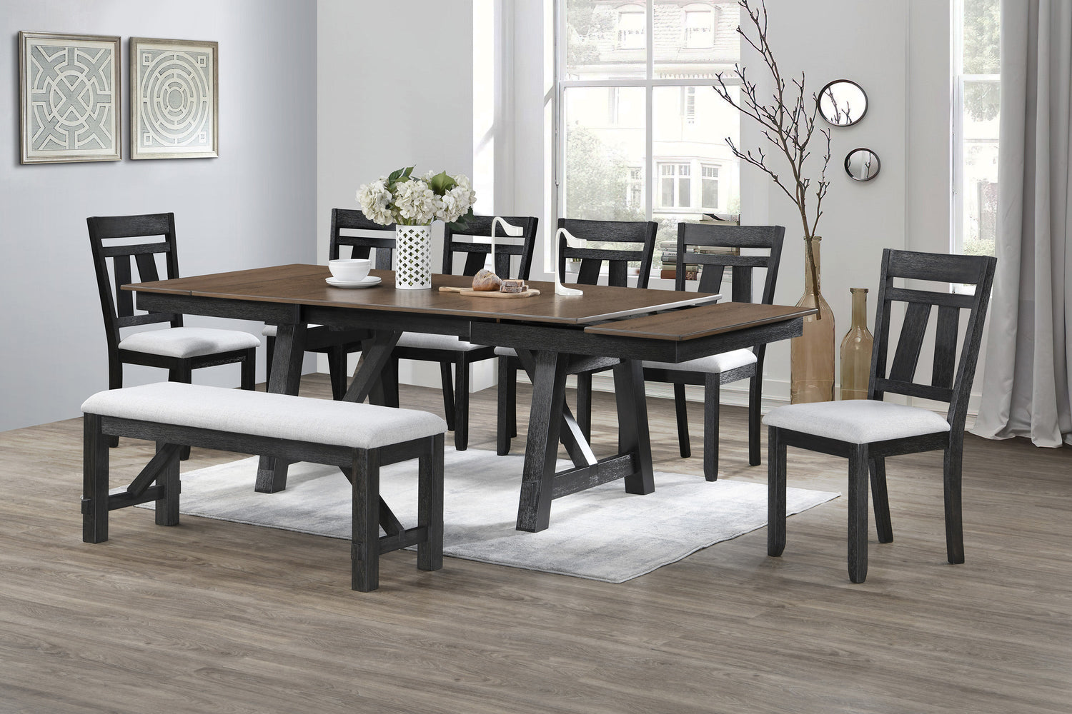 Maribelle Wheat Charcoal Side Chair, Set of 2 from Crown Mark - Luna Furniture