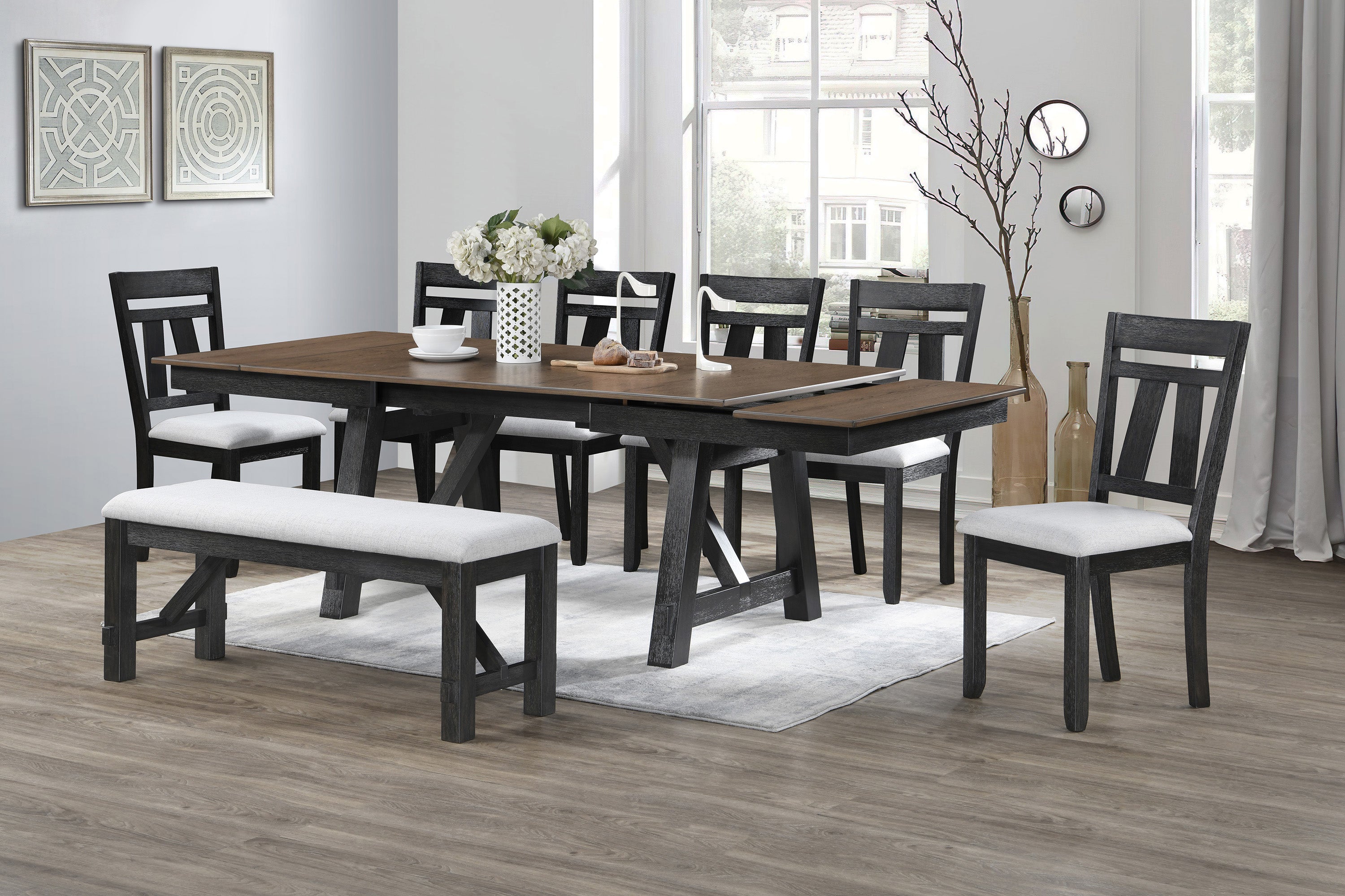 Maribelle Wheat Charcoal Side Chair, Set of 2 from Crown Mark - Luna Furniture