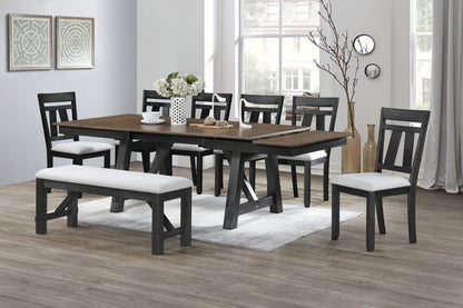 Maribelle Wheat Charcoal Side Chair, Set of 2 from Crown Mark - Luna Furniture