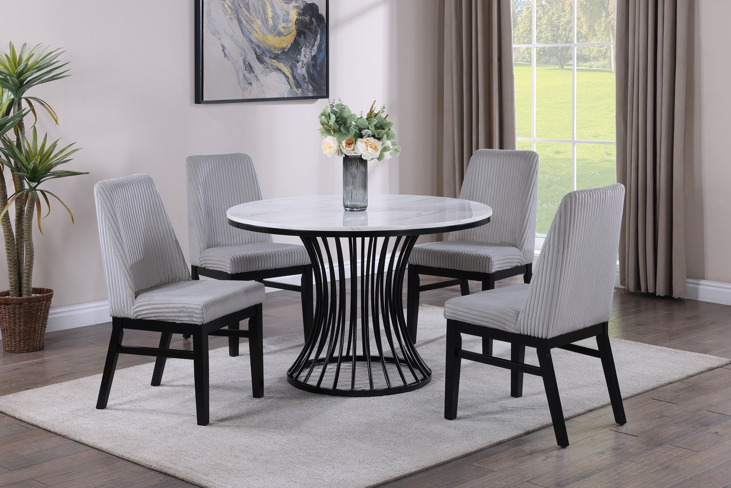 Hadley Black/Light Gray Dining Side Chair, Set of 2 from Crown Mark - Luna Furniture