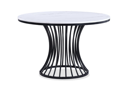 Hadley Black Faux Marble Top Round Dining Table from Crown Mark - Luna Furniture