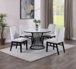 Hadley Black/White Faux Marble Top Round Dining Set from Crown Mark - Luna Furniture