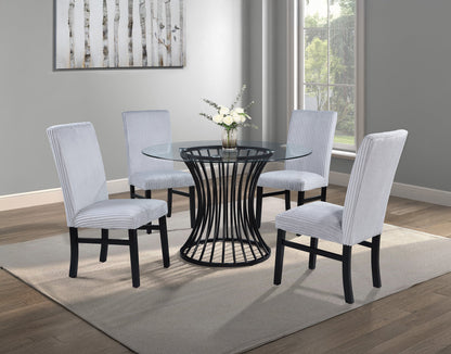 Tracy Black Round Glass Top Table from Crown Mark - Luna Furniture