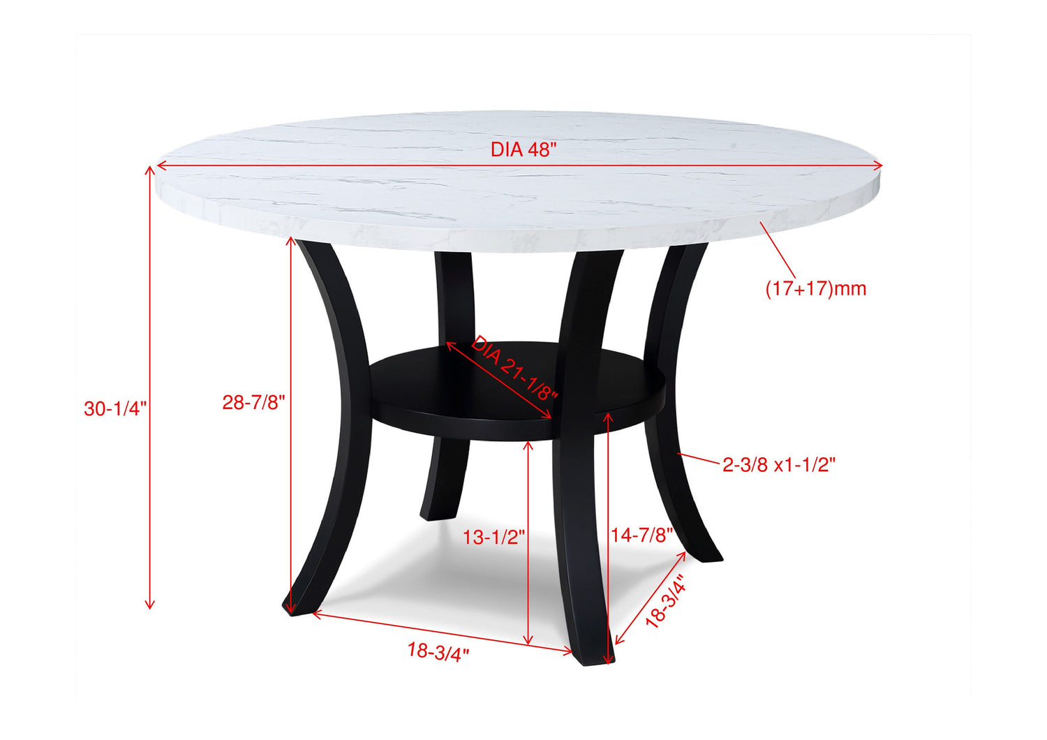 Isla Light Gray Round Dining Set from Crown Mark - Luna Furniture