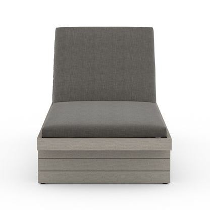 Leroy Outdoor Chaise - Weathered Grey in Venao Charcoal