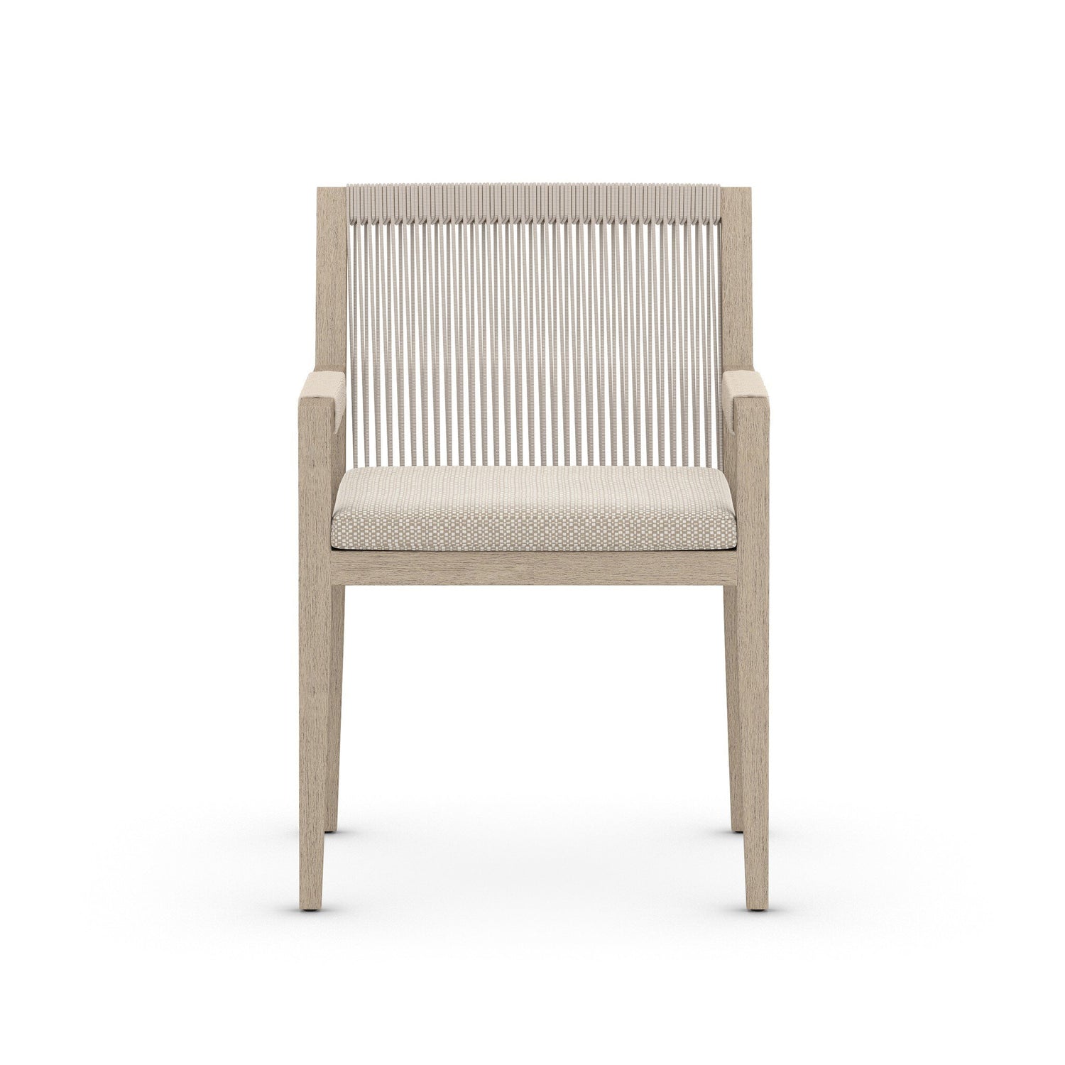 Sherwood Outdoor Dining Armchair, Washed Brown in Faye Sand