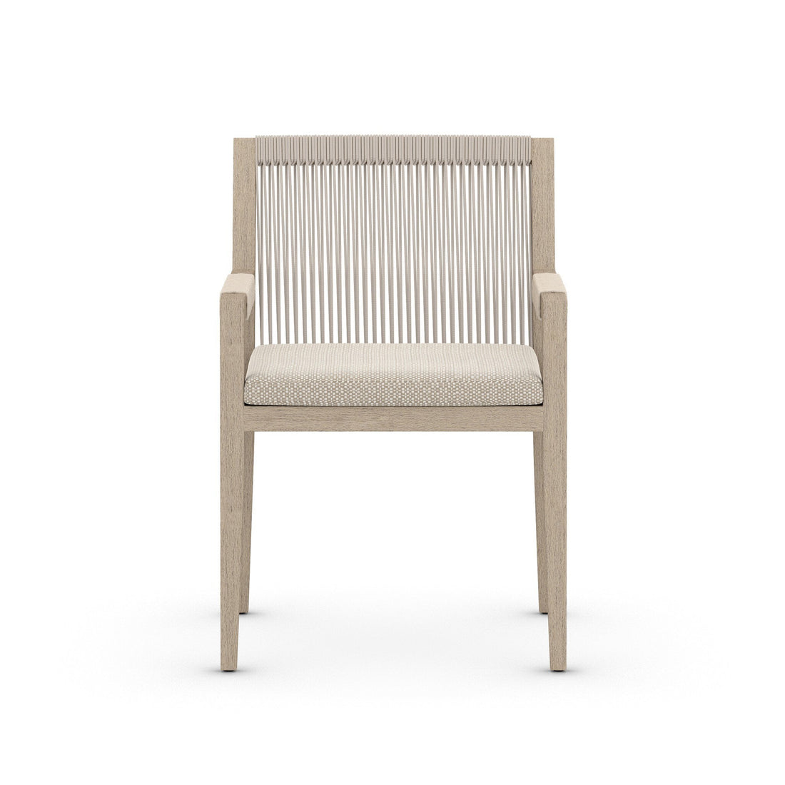 Sherwood Outdoor Dining Armchair, Washed Brown in Faye Sand