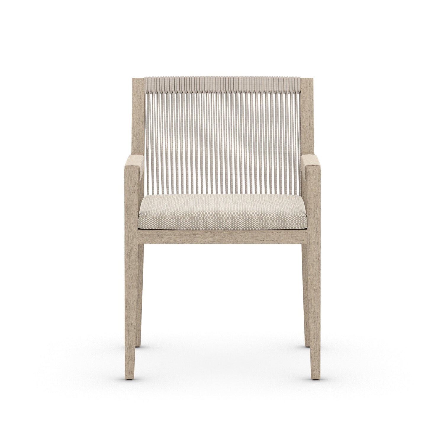 Sherwood Outdoor Dining Armchair, Washed Brown in Faye Sand