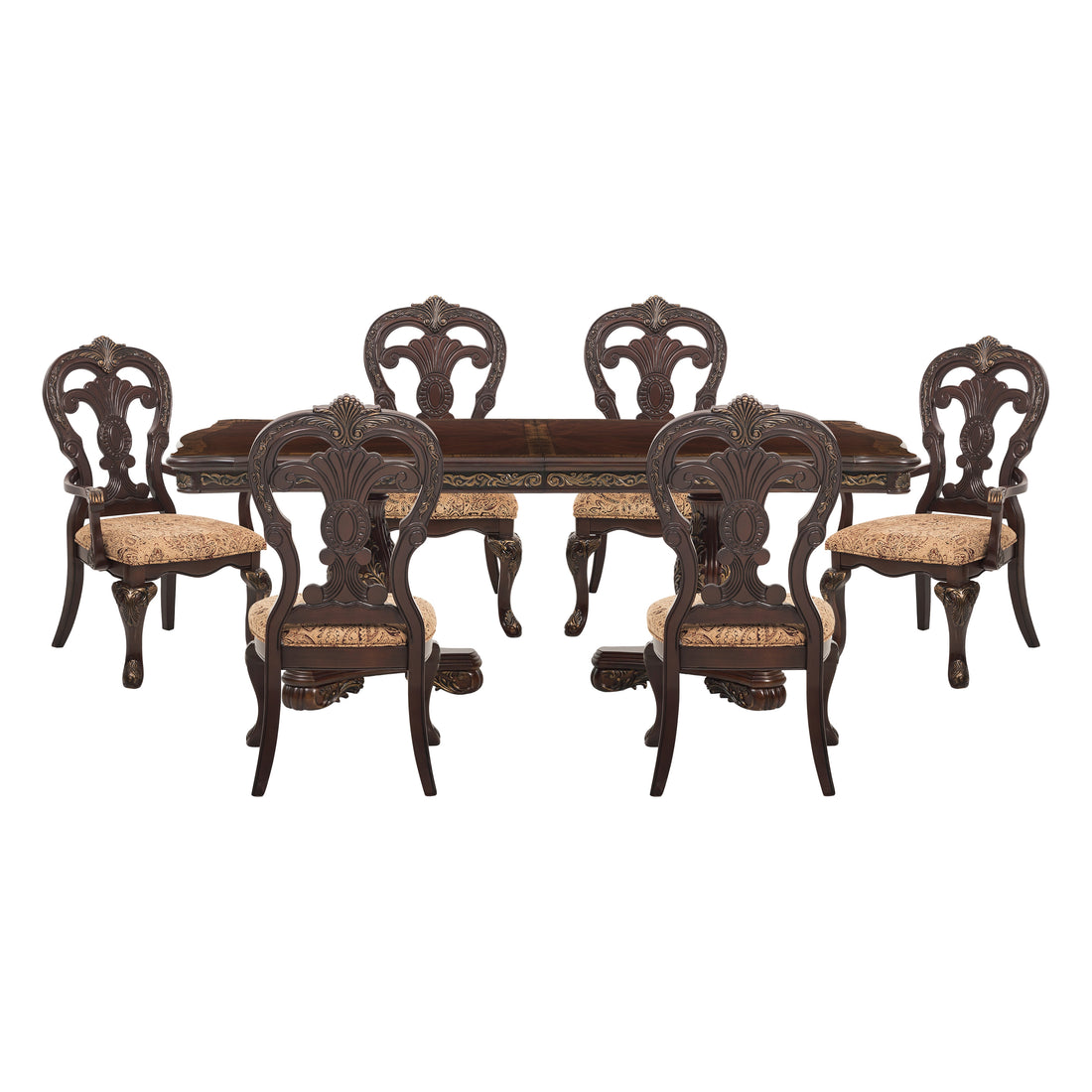2243-114*7 7pc set (TABLE + 2 ARM + 4 SIDE CHAIRS) - 2243-114*7