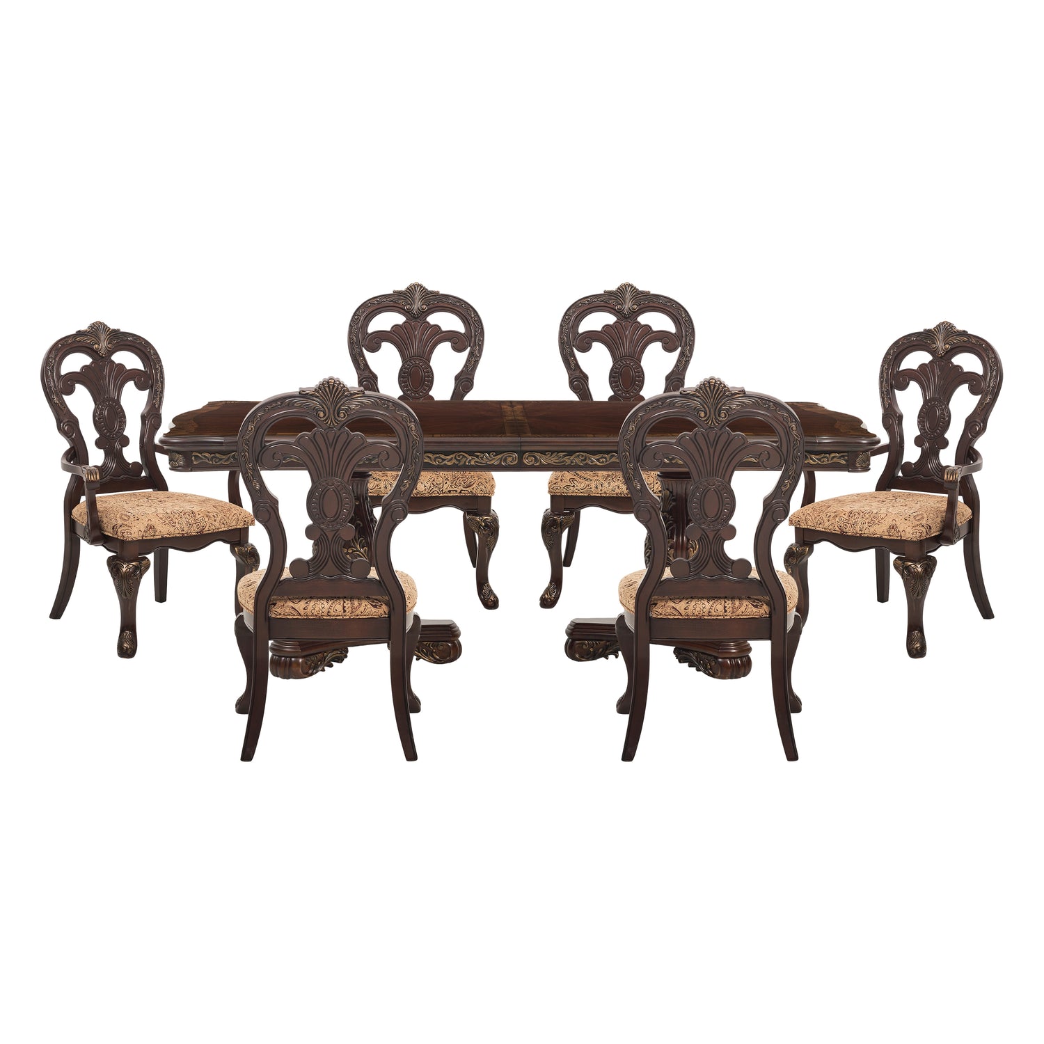 2243-114*7 7pc set (TABLE + 2 ARM + 4 SIDE CHAIRS) - 2243-114*7