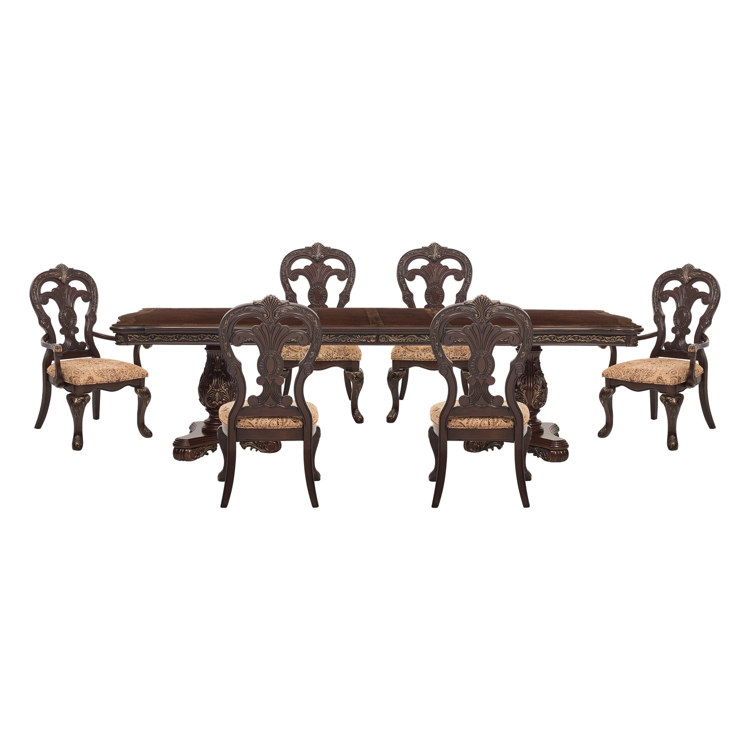 2243-114*7 7pc set (TABLE + 2 ARM + 4 SIDE CHAIRS) - 2243-114*7
