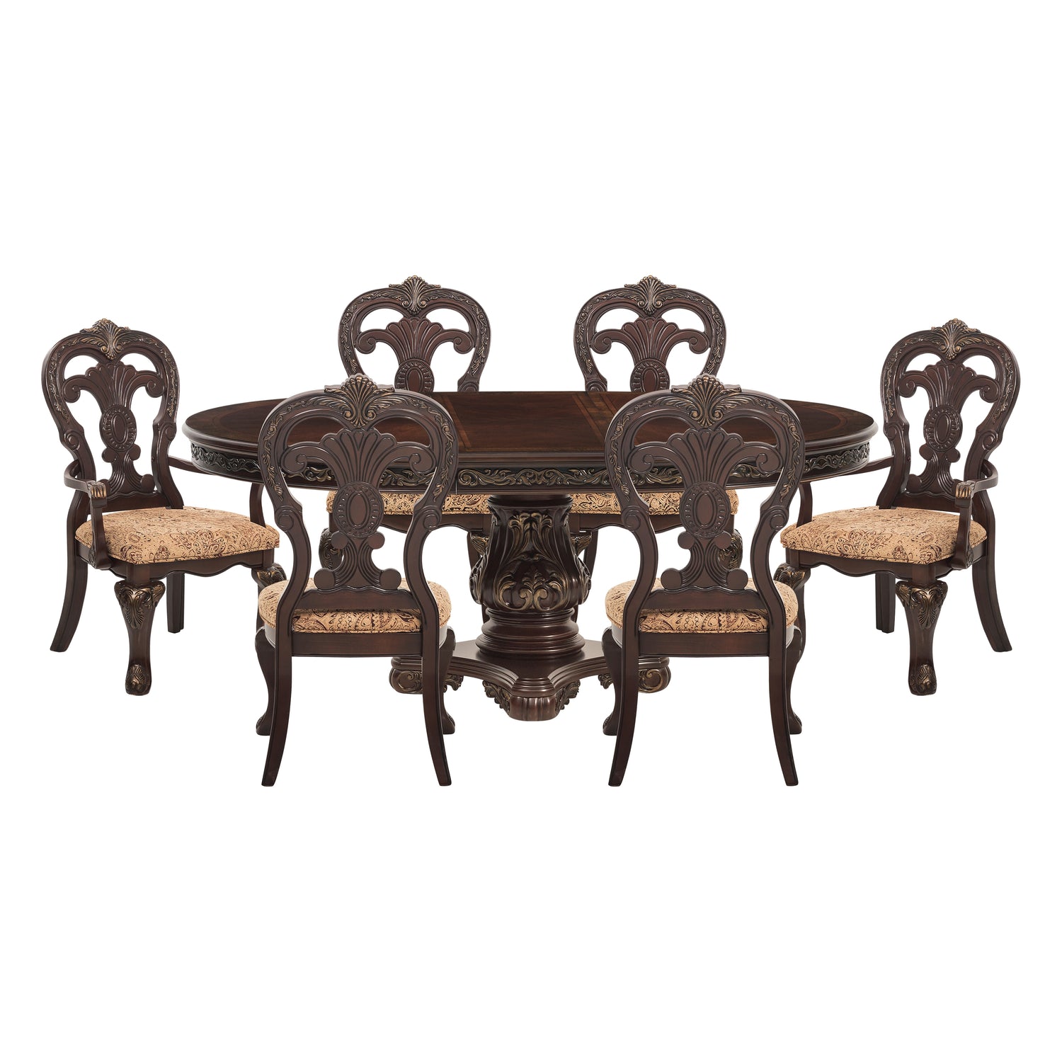 2243-76*7 7pc set (TABLE + 2 ARM + 4 SIDE CHAIRS) - 2243-76*7