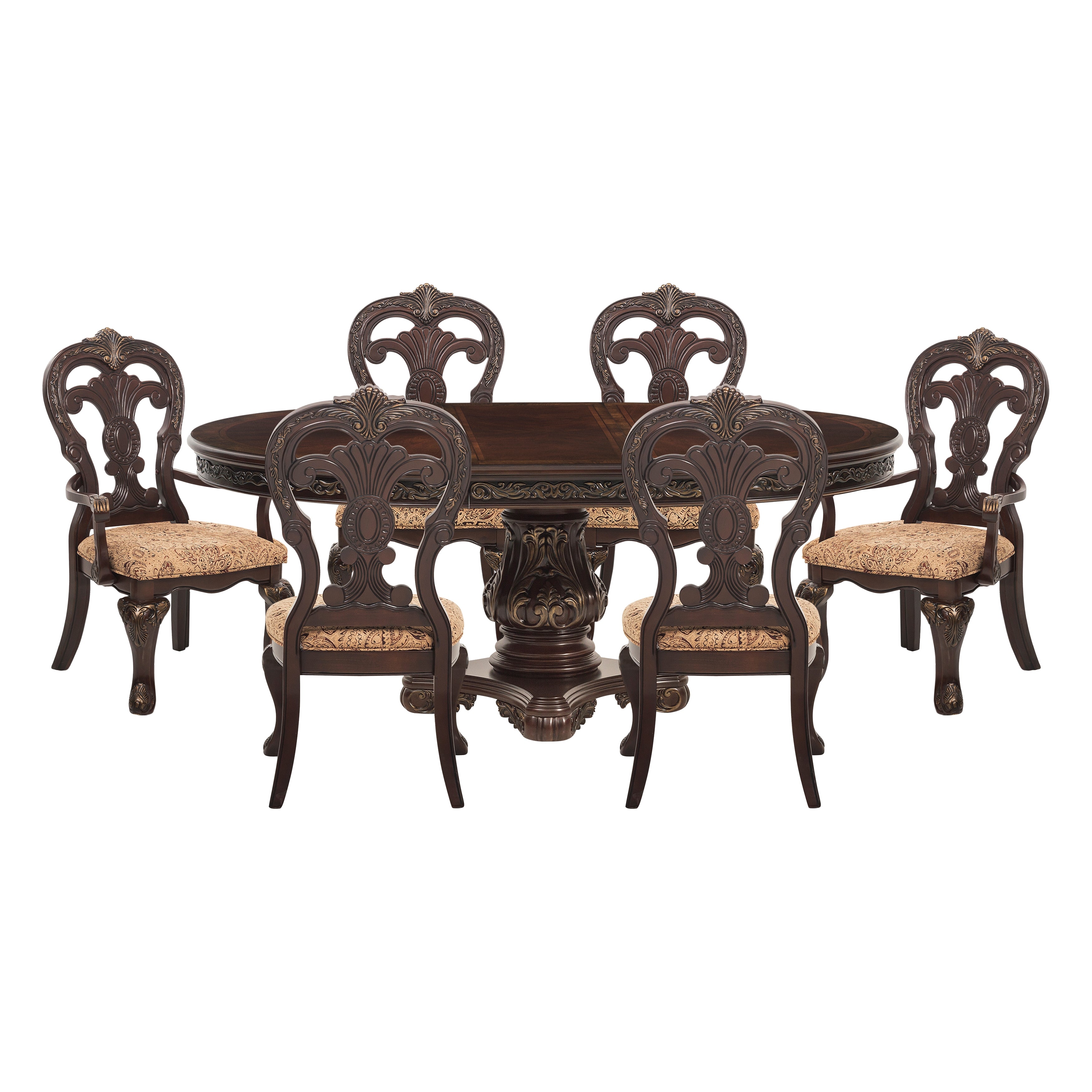 2243-76*7 7pc set (TABLE + 2 ARM + 4 SIDE CHAIRS) - 2243-76*7