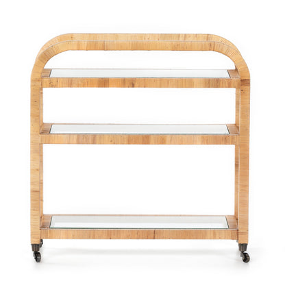 Dory Bar Cart in Wrapped Honey Rattan