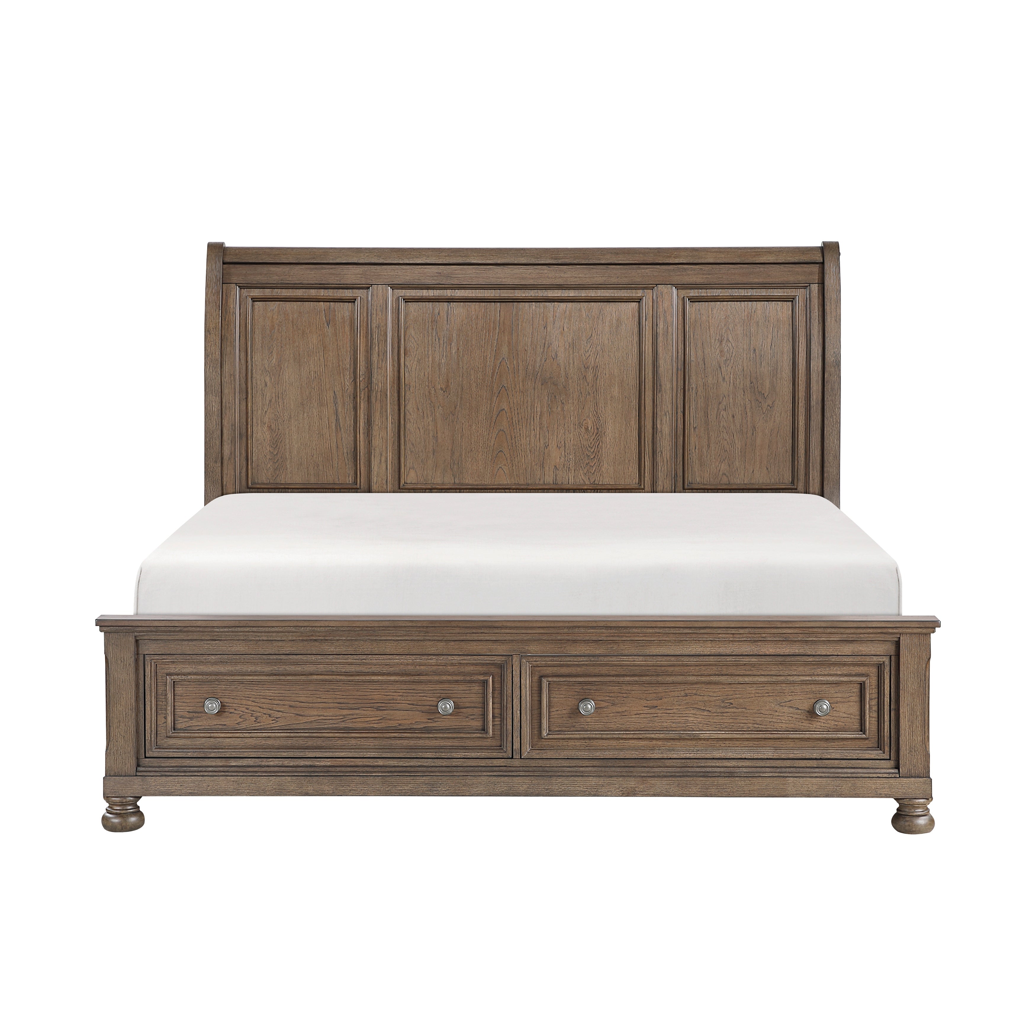 Bethel Antique Brown Eastern King Storage Platform Bed from Homelegance - Luna Furniture