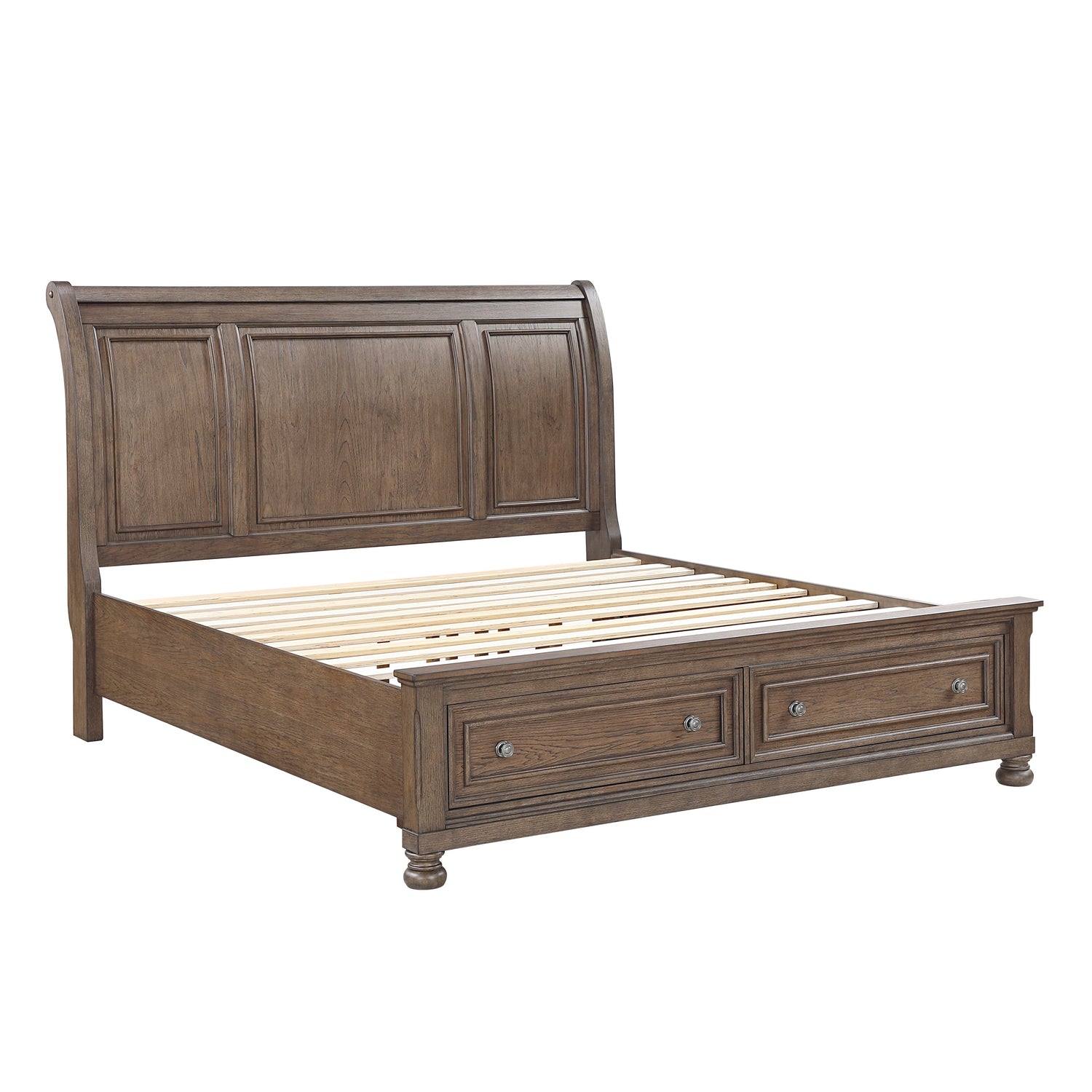Bethel Antique Brown Eastern King Storage Platform Bed from Homelegance - Luna Furniture