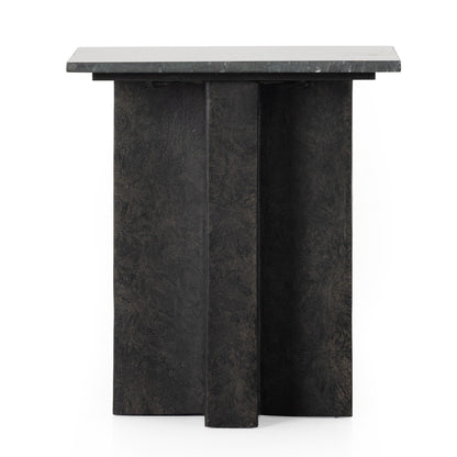 Terrell End Table in Black Marble