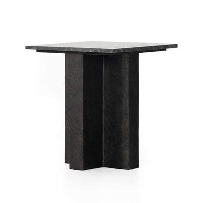 Terrell End Table in Black Marble