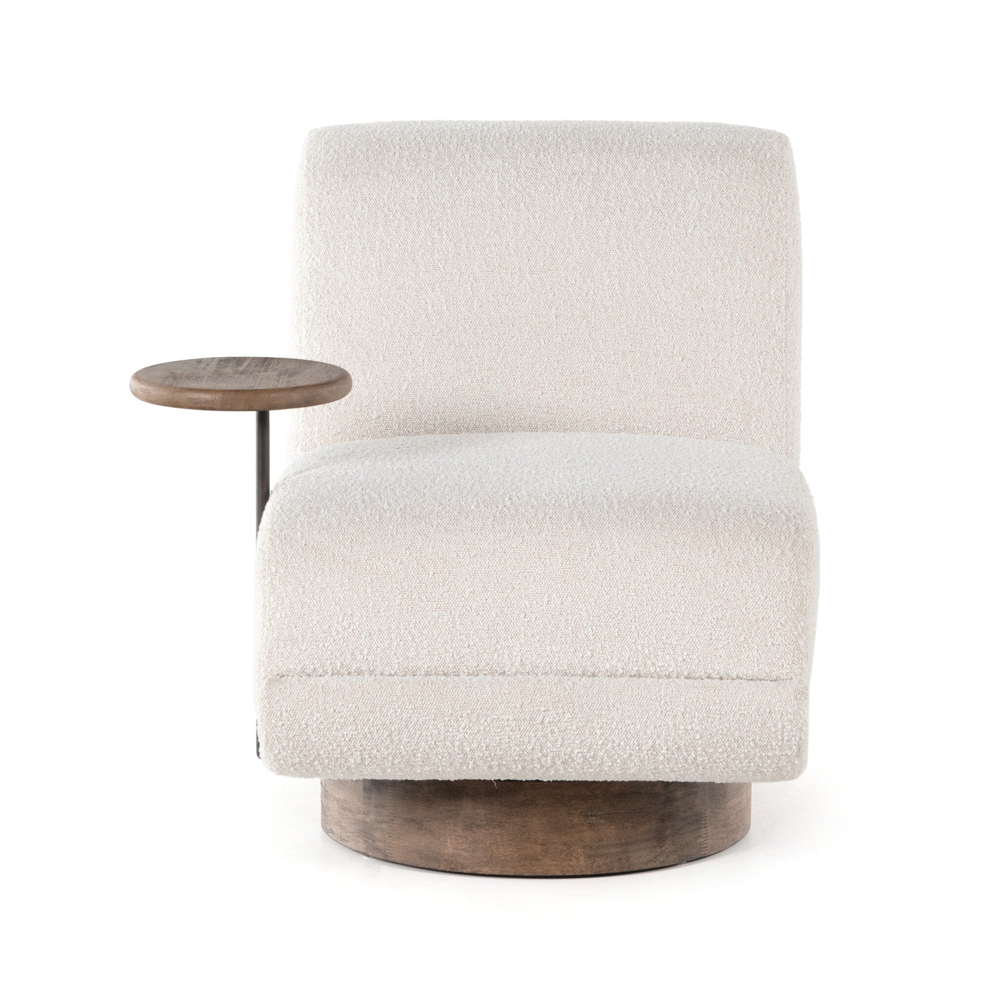 Bronwyn Swivel Chair + Side Table in Knoll Natural