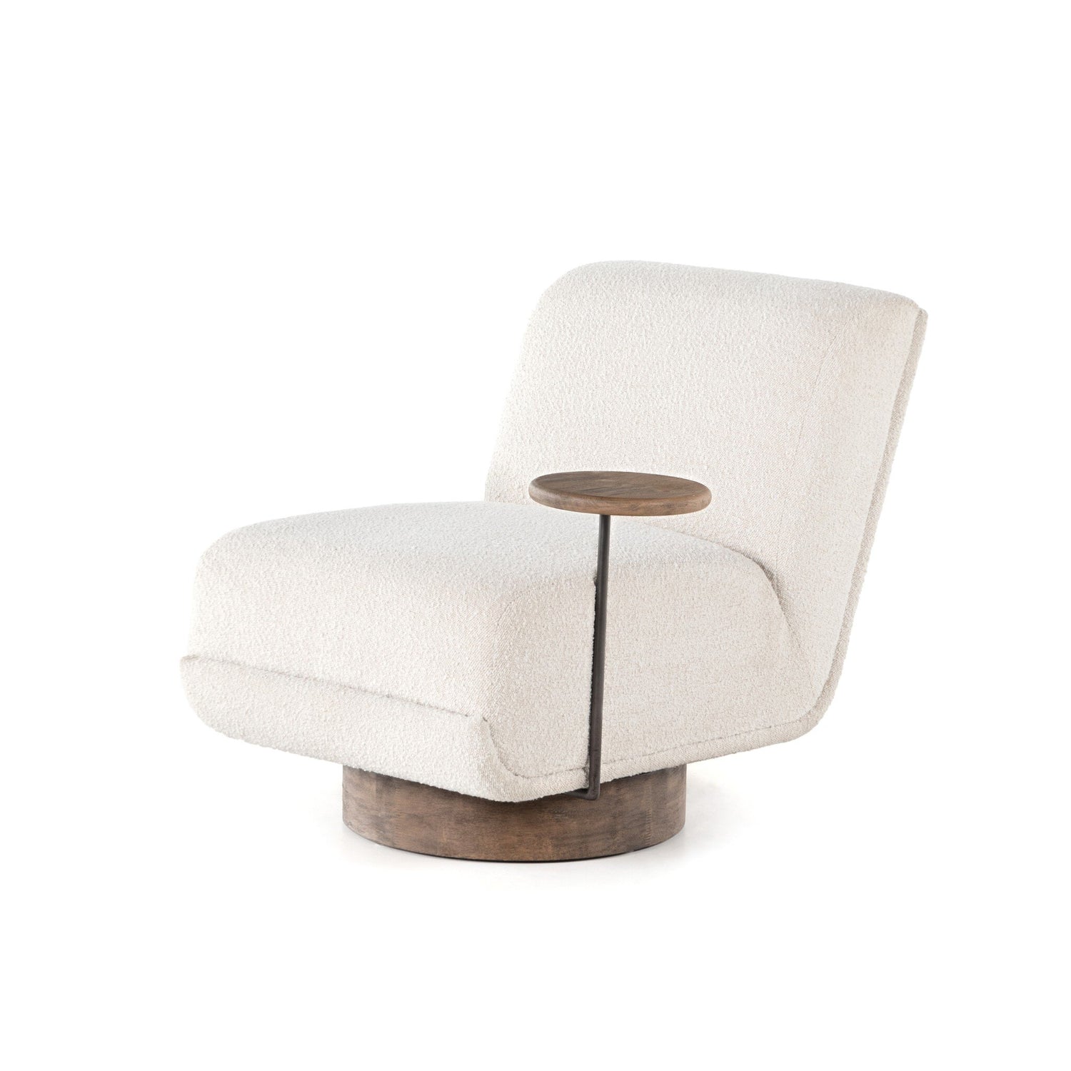 Bronwyn Swivel Chair + Side Table in Knoll Natural
