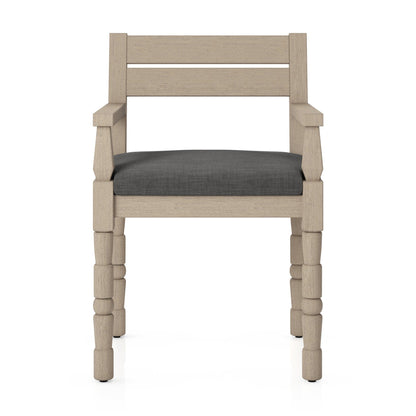 Waller Outdoor Dining Armchair in Venao Charcoal