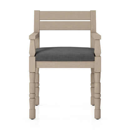 Waller Outdoor Dining Armchair in Venao Charcoal
