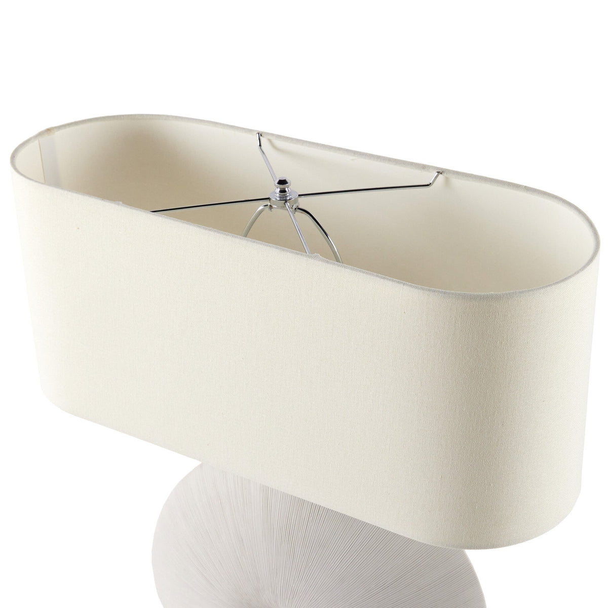 Busaba Table Lamp in Textured Matte White Porcelain Ceramic