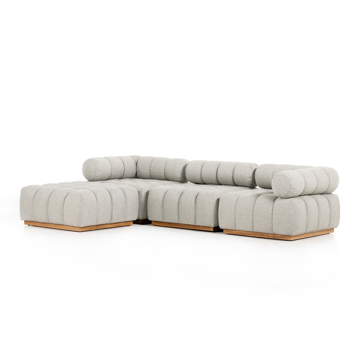 Roma Outdoor 3-Piece Sectional in Faye Ash
