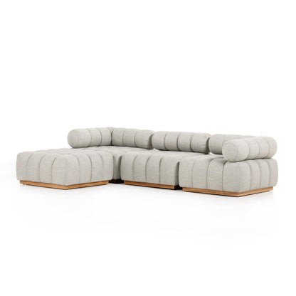 Roma Outdoor 3-Piece Sectional in Faye Ash