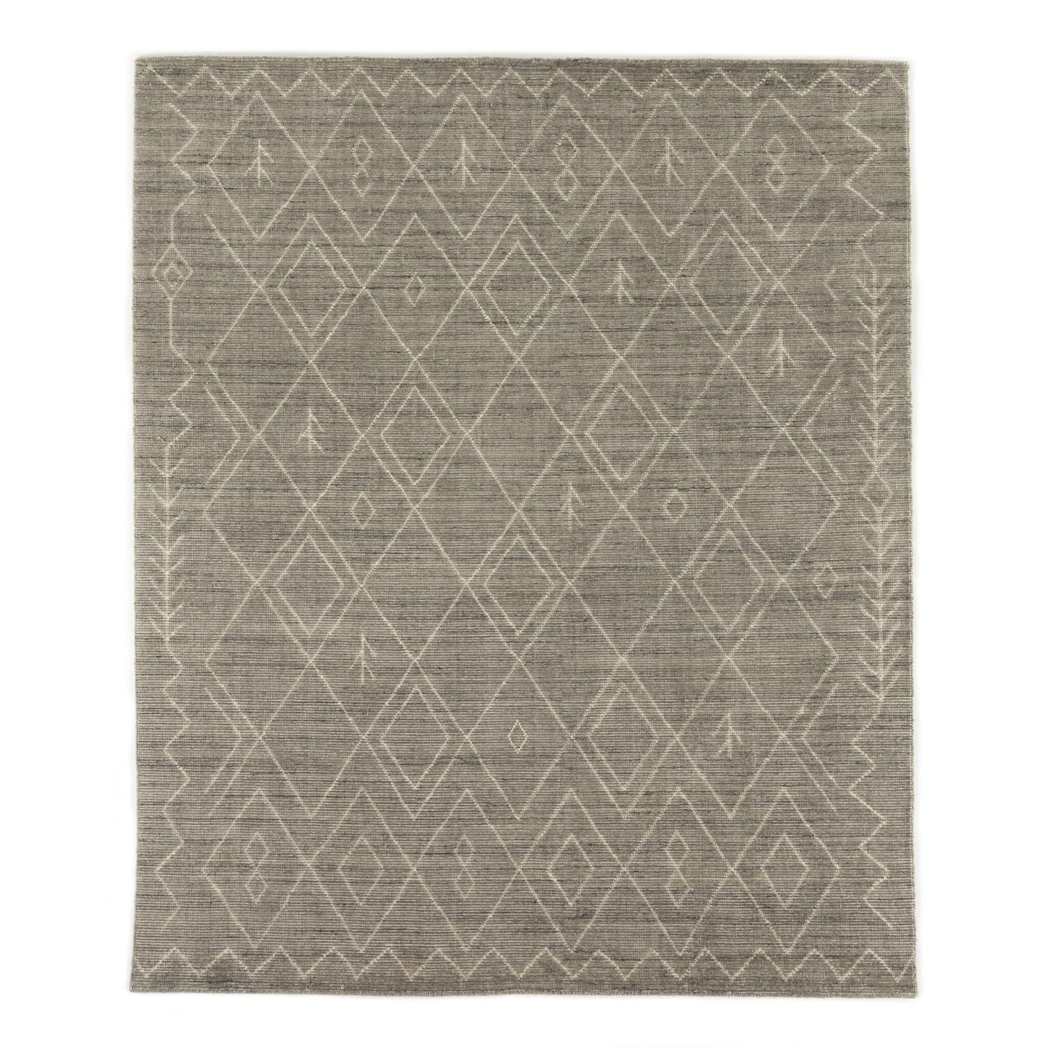 Nador Moroccan Hand Knotted Rug in Nador Grey