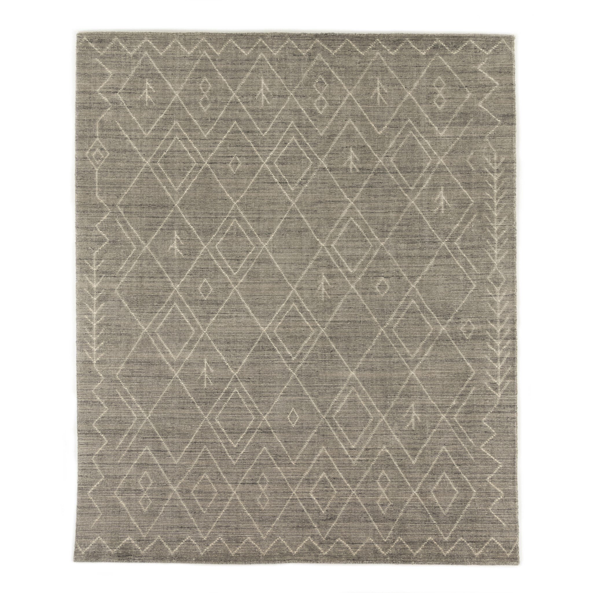 Nador Moroccan Hand Knotted Rug in Nador Grey