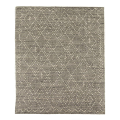 Nador Moroccan Hand Knotted Rug in Nador Grey