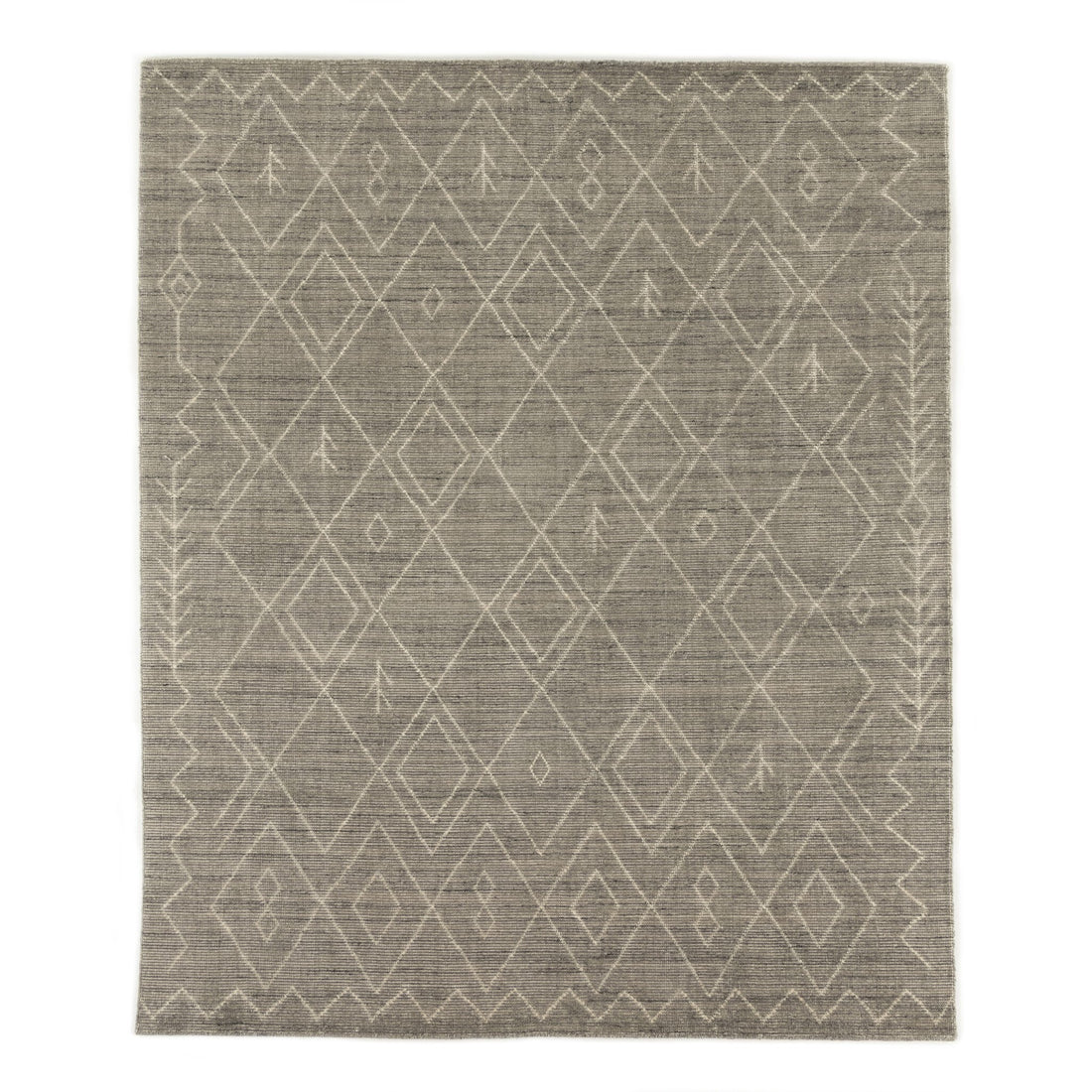 Nador Moroccan Hand Knotted Rug in Nador Grey