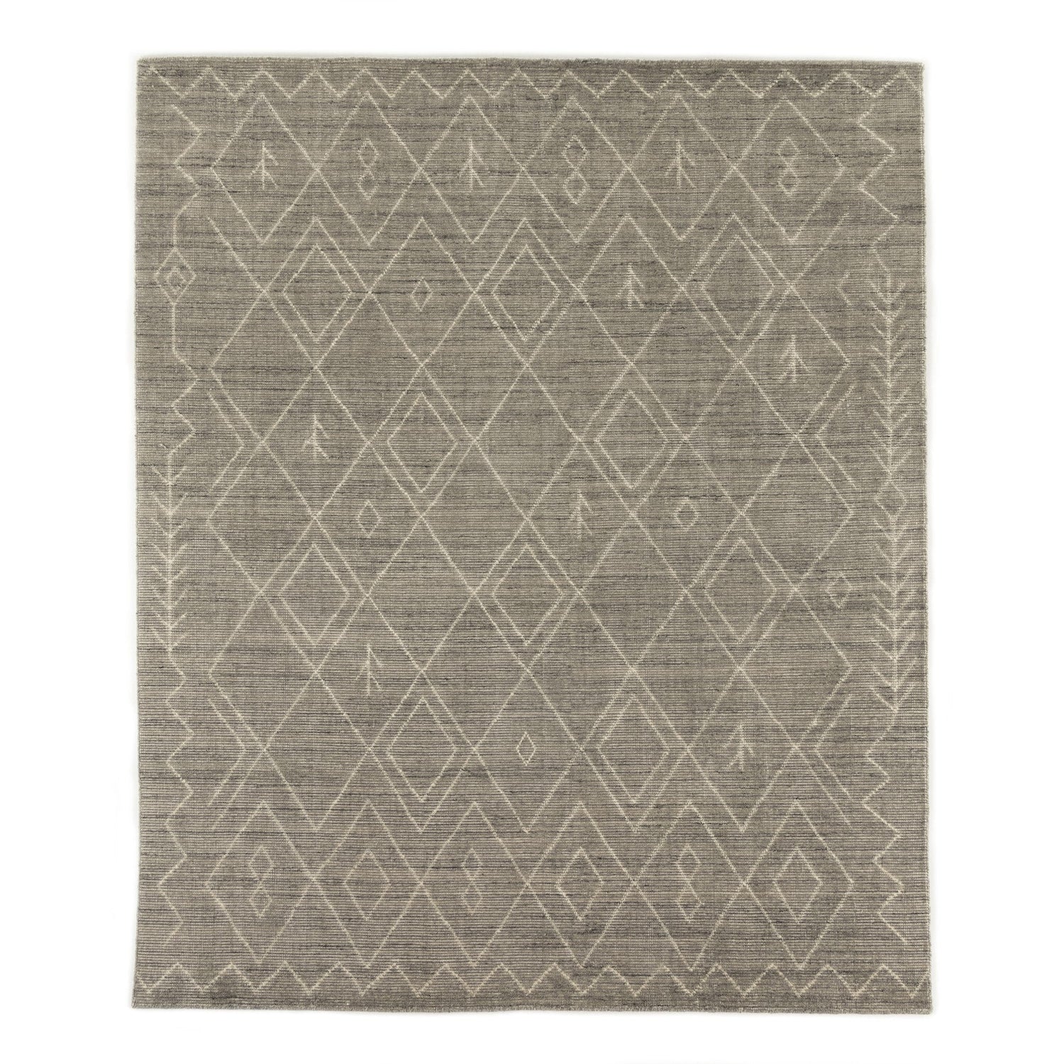 Nador Moroccan Hand Knotted Rug in Nador Grey