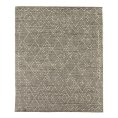 Nador Moroccan Hand Knotted Rug in Nador Grey