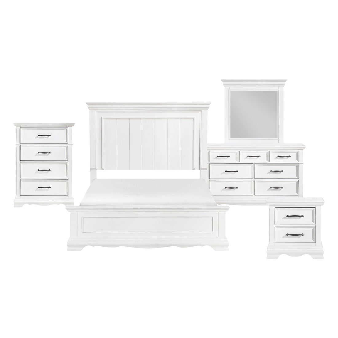 York White Panel Bedroom Set