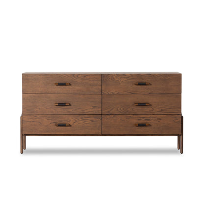 Halston 6 Drawer Dresser in Terra Brown Ash Veneer